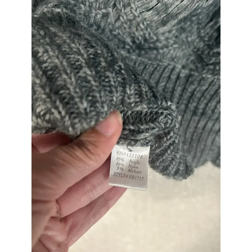 Women’s cable knit sweater with mohair. Please see measurements for size